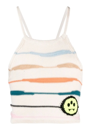BARROW halterneck knitted crop top - Neutrals