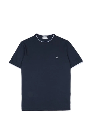 BROOKSFIELD logo-embroidered tipped T-shirt - Blue