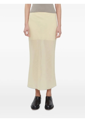 Rier bias-cut wool-gauze midi skirt - Yellow