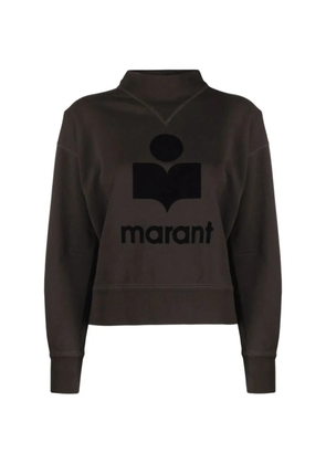 MARANT ÉTOILE Moby flocked-logo sweatshirt - Brown