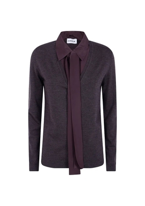 P.A.R.O.S.H. pussy-bow layered-effect sweater - Brown