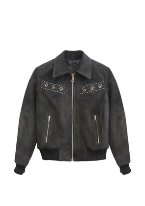 Htc Los Angeles Francisville studded suede jacket - Grey