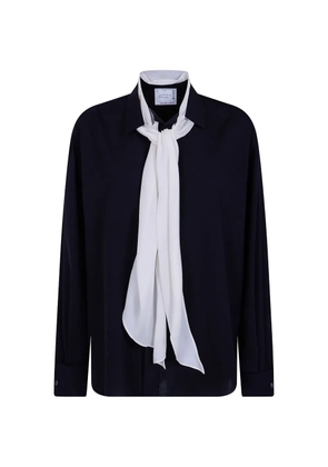 sacai tie-neck long-sleeve shirt - Black