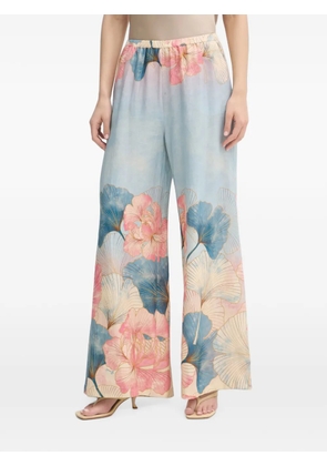 Gaudi floral-print wide-leg trousers - Blue