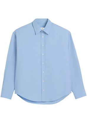 AMI Paris embroidered-logo cotton shirt - Blue