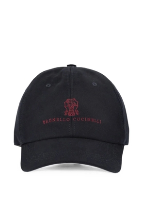 Brunello Cucinelli logo-embroidered garment-dyed baseball cap - Black