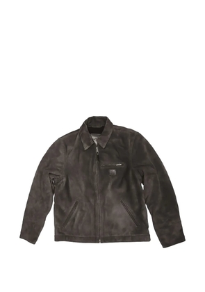 Htc Los Angeles zip-up suede jacket - Grey