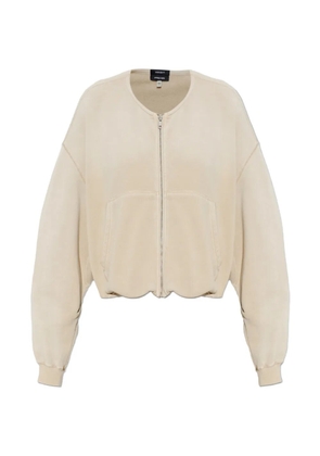 R13 zip-up oversized sweatshirt - Neutrals