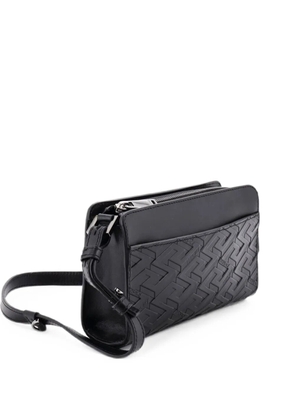 Versace Pre-Owned Zip La Greca Embossed Leather Small crossbody bag - Black