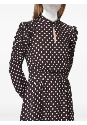MAR DE MARGARITAS polka-dot-print maxi dress - Brown
