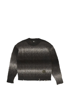 Htc Los Angeles cable-knit distressed sweater - Grey