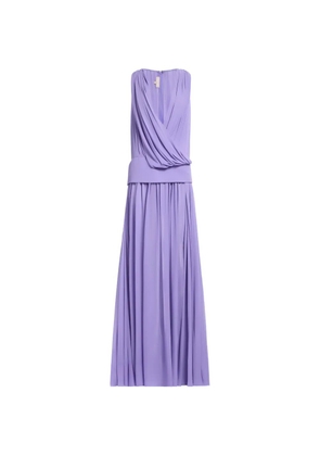 Elie Saab draped silk maxi dress - Purple