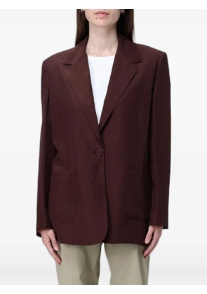 Hanita single-breasted patch-pocket blazer - Brown