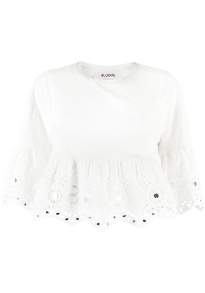 Blugirl Broderie Anglaise cropped blouse - White
