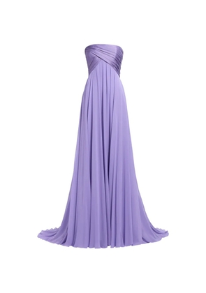 Elie Saab ruched strapless maxi dress - Purple