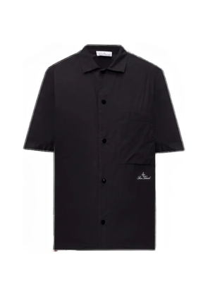 Stone Island straight-cut logo-embroidered shirt - Black