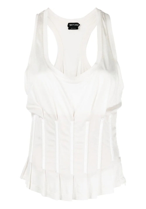 TOM FORD panelled-bodice tank top - White