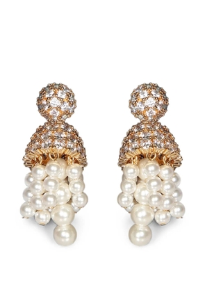 Self-Portrait crystal-embellished earrings - Gold