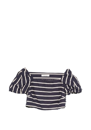 Liviana Conti striped puff-sleeve top - Blue