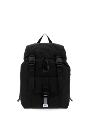 A.P.C. buckle-fastening carabiner-detail backpack - Black