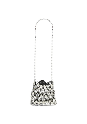Self-Portrait crystal-embellished drawstring backpack - Silver