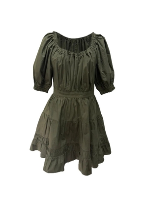 Ulla Johnson puffed-sleeve tiered dress - Green