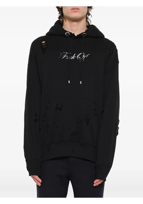 Mastermind Japan distressed skull-print hoodie - Black
