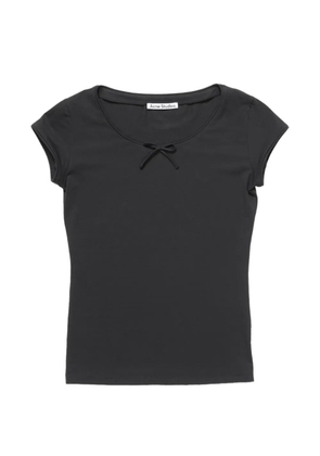 Acne Studios bow-detail cap-sleeve T-shirt - Black