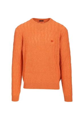 ETRO Pegaso cable-knit sweater - Orange