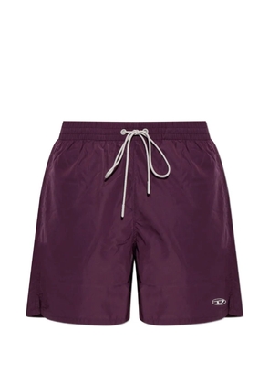 Diesel George logo-embroidered drawstring swim shorts - Purple