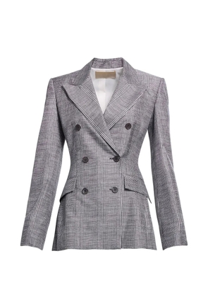 Elie Saab Prince of Wales check double-breasted blazer - Grey