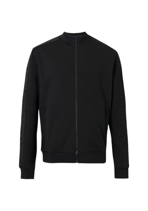 Karl Lagerfeld logo-tape zip-up sweater - Black
