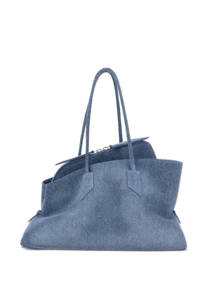 The Attico logo-print denim-effect tote bag - Blue