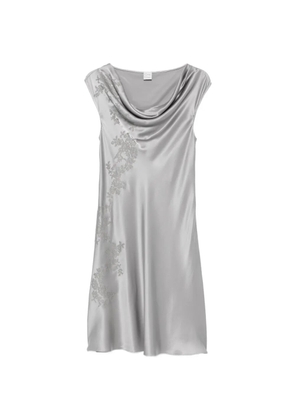 Carine Gilson lace-trim silk nightdress - Grey