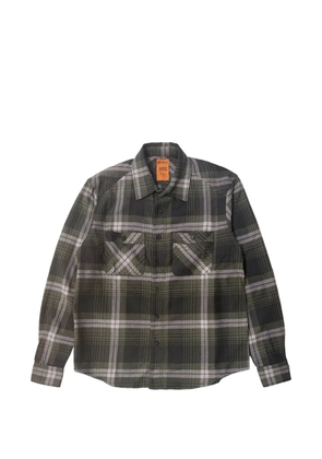 Htc Los Angeles check-pattern logo-print shirt - Green