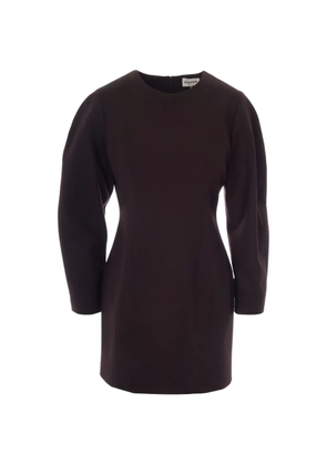 P.A.R.O.S.H. crew-neck long-sleeve mini dress - Brown