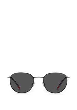 BOSS matte-finish geometric-frame sunglasses - Black