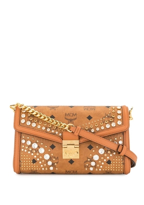 MCM crystal-embellished crossbody bag - Brown