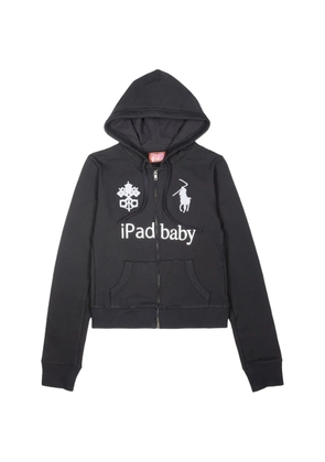 Praying logo-print zip-up hoodie - Black