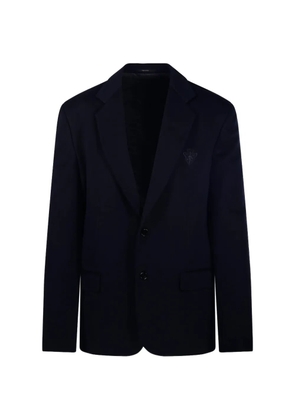 Gucci logo-embroidered single-breasted blazer - Blue