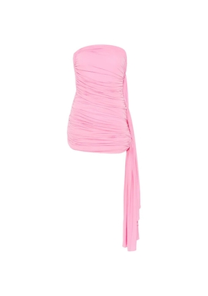Alexander Wang asymmetric ruched strapless mini dress - Pink