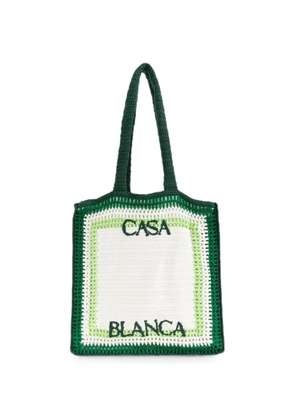Casablanca logo-embroidered tote bag - White