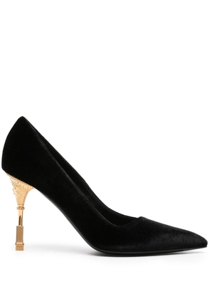 Balmain Moneta 100mm velvet pumps - Black