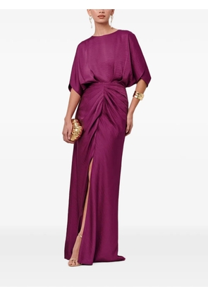SÁVEL draped front-slit maxi dress - Purple