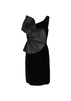 Giorgio Armani Pre-Owned bow-detail velvet midi dress - Black