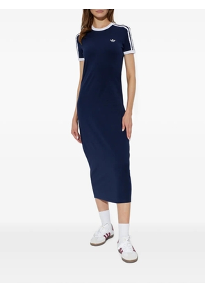 adidas 3-Stripes short-sleeve midi dress - Blue