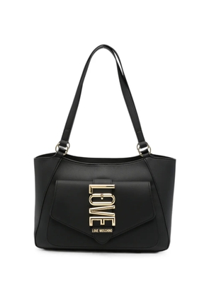 Love Moschino logo-plaque shoulder bag - Black