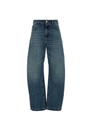 The Attico buckle-strap barrel-leg jeans - Blue