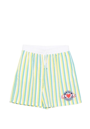 Love Moschino striped logo-patch shorts - White