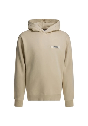 Jacquemus The Gros Grain logo-patch cotton hoodie - Neutrals